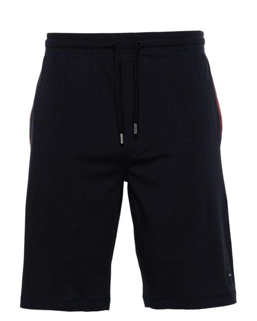Paul Smith Blue Logo-patch Jersey Shorts for men