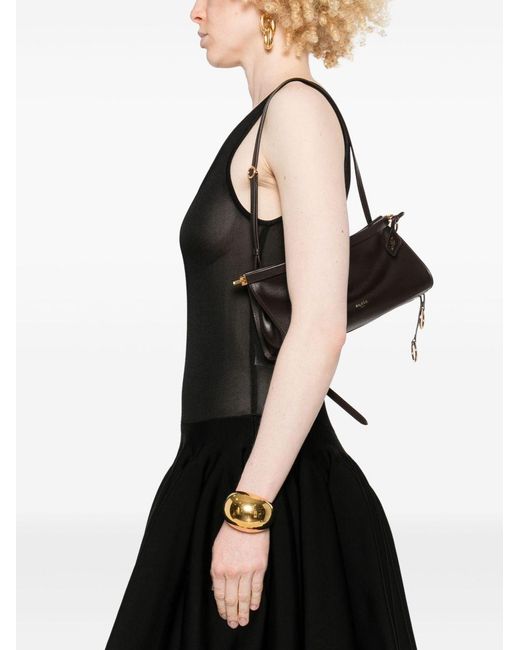 Alaïa Black Le Click East West Small Leather Shoulder Bag
