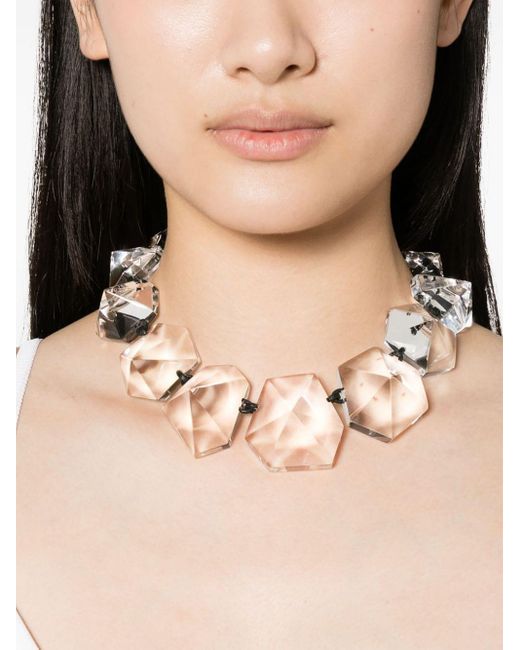 Monies White Nocte Transparent-design Oversized Necklace