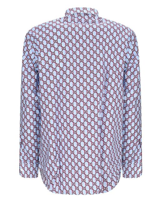 Gucci Blue Regular Gg Shirt for men