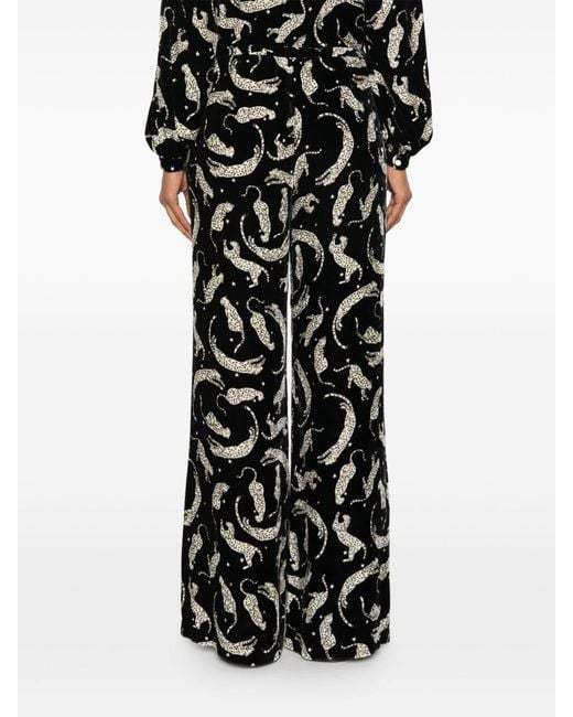 Forte_forte White Printed Velvet Trousers
