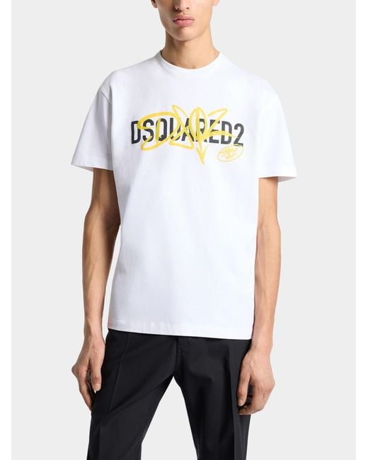 DSquared² White Logo T-Shirt for men
