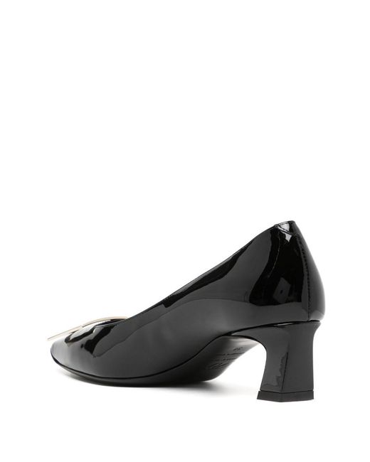 Roger Vivier Black Trompette Leather Pumps