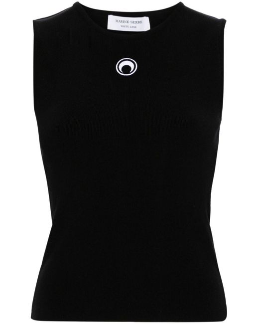 MARINE SERRE Black Logo Sleeveless Pullover