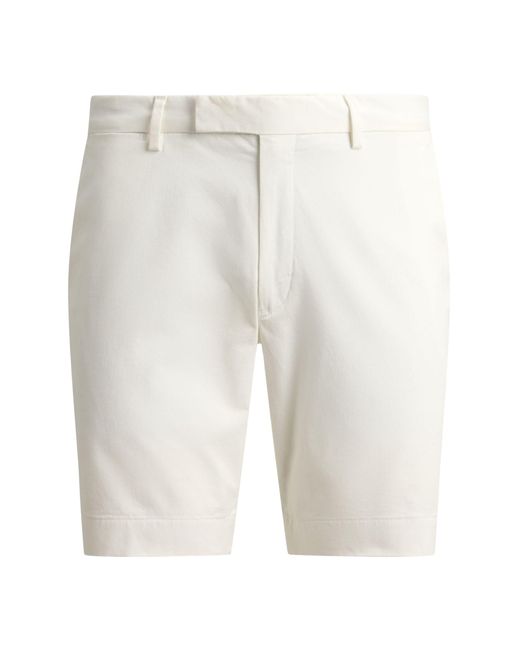 Ralph Lauren White Greenwich Slim Fit Shorts for men