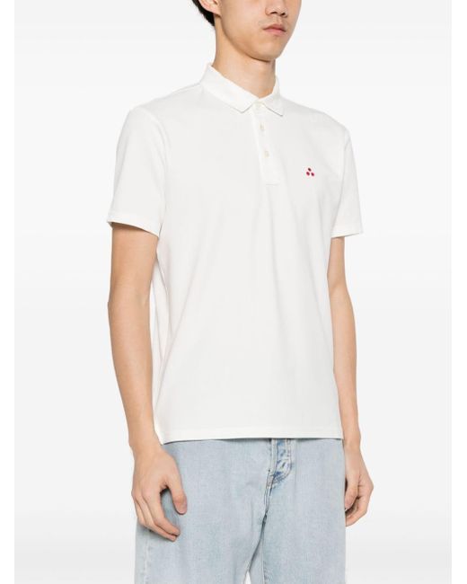 Peuterey White Embroidered-logo Polo Shirt for men