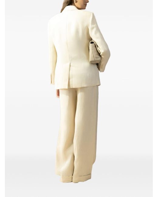 Brunello Cucinelli Natural Linen Double-Breasted Jacket