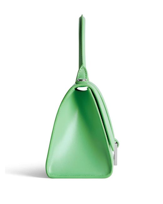 Balenciaga Green Small Hourglass Leather Tote Bag