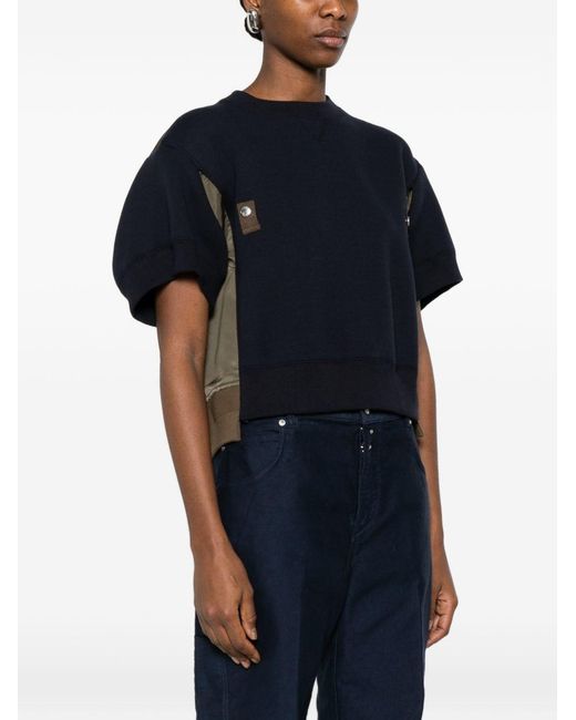 Sacai Blue Cotton Blend Sweater