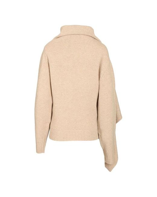 The Attico Natural Wool Scarf Sweater