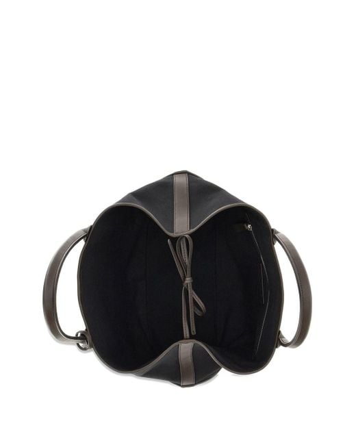 Hogan Black Script Medium Canvas Tote