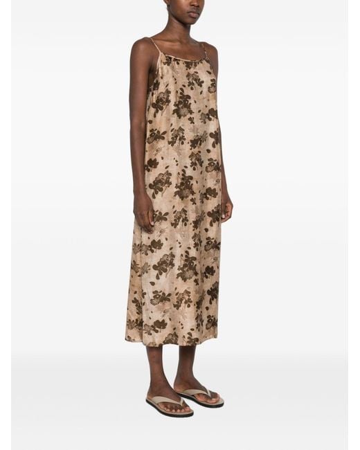 Uma Wang Natural Anaya Printed Long Dress