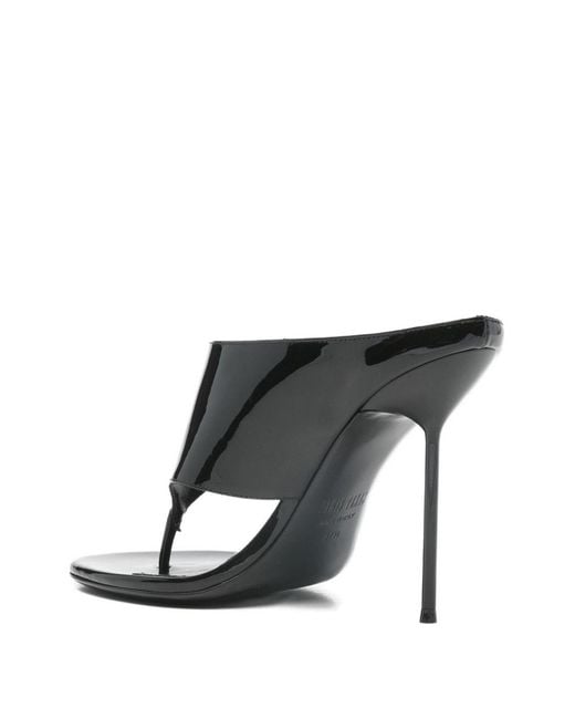 Paris Texas Black Lidia Leather Thong Sandals