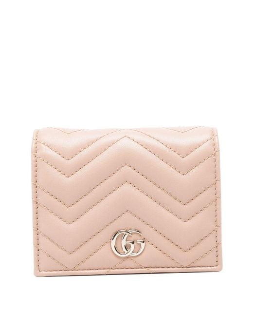 Gucci Pink Gg Marmont Small Leather Wallet