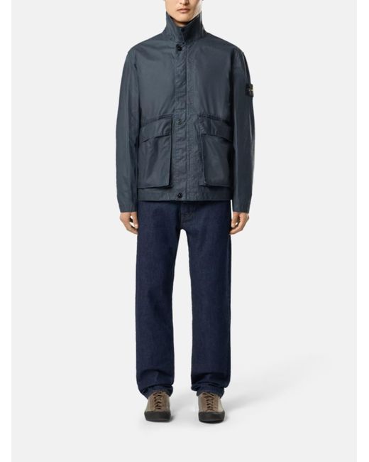Stone Island Blue Cotton Canvas Jacket for men
