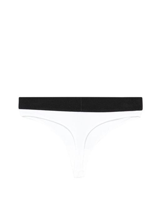 Tom Ford White Logo Thongs