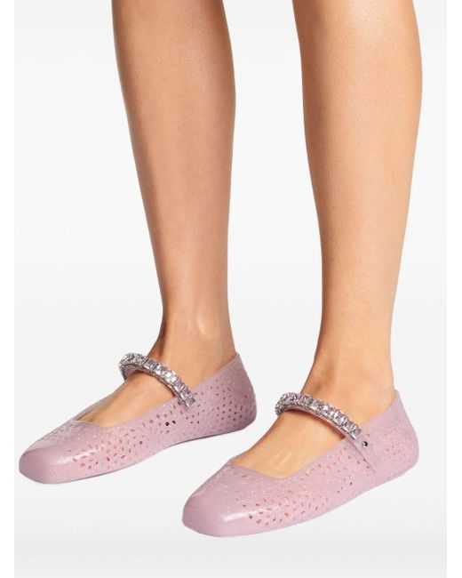 Jimmy Choo Pink The Jelly Glittered Ballets