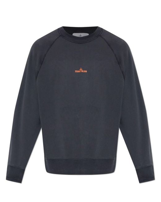 Stone Island Blue Crewneck Sweatshirt for men