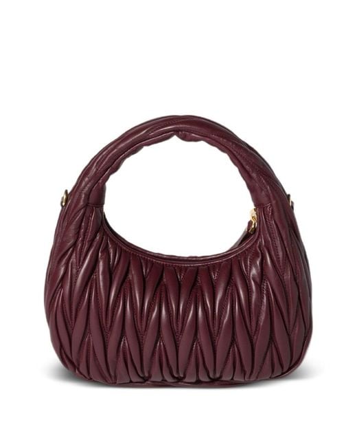 Miu Miu Purple Wander Small Leather Hobo Bag