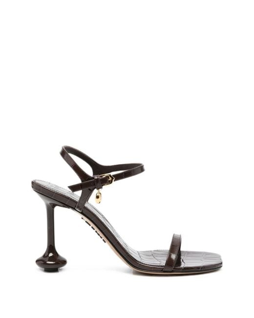 Loewe White Toy Leather Heel Sandals