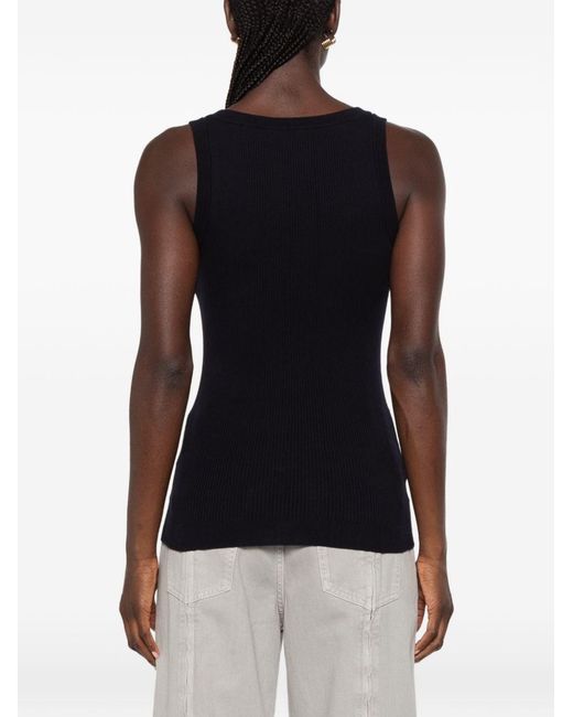 Miu Miu Black Logo Cotton Tank Top