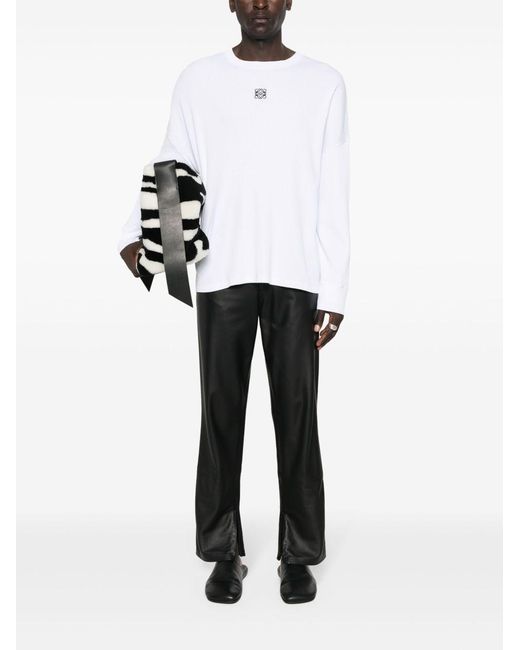 Loewe White Anagram Cotton T-Shirt for men
