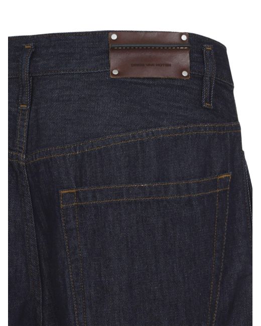 Dries Van Noten Blue Wide-Leg Jeans for men