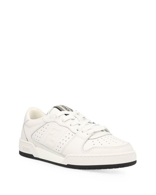 Fendi White Match Leather Sneakers