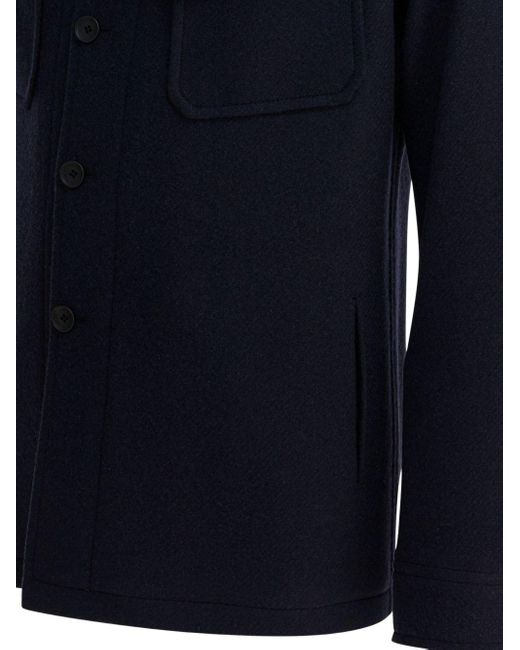 Tagliatore Blue Tempesta Jacket With Pockets for men