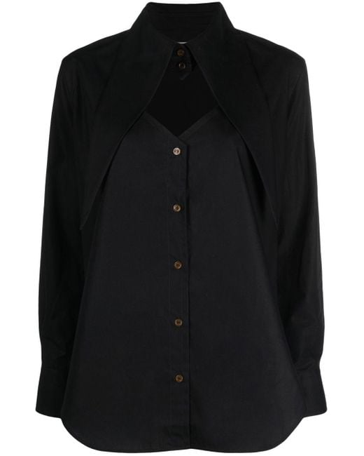 Vivienne Westwood Black Cut-Out Heart Cotton Shirt