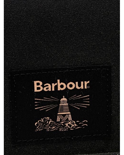 Barbour Black Logo-Patch Messenger Bag for men