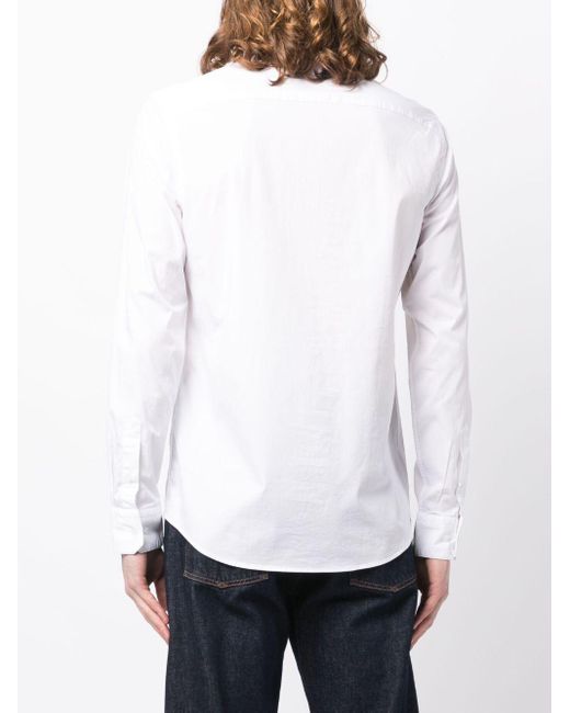 Calvin Klein White Logo-embroidered Stretch-cotton Shirt for men