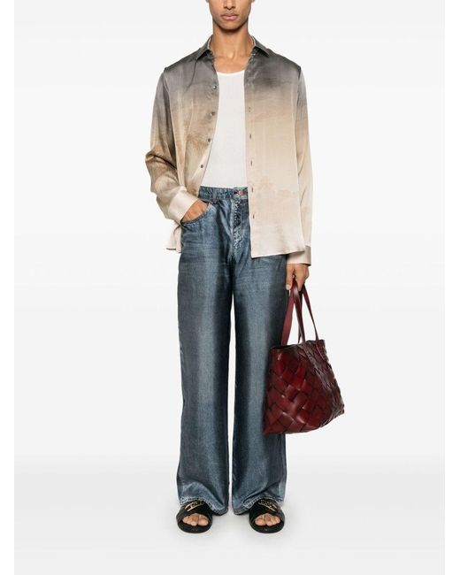 Pierre Louis Mascia Blue Silk Trousers