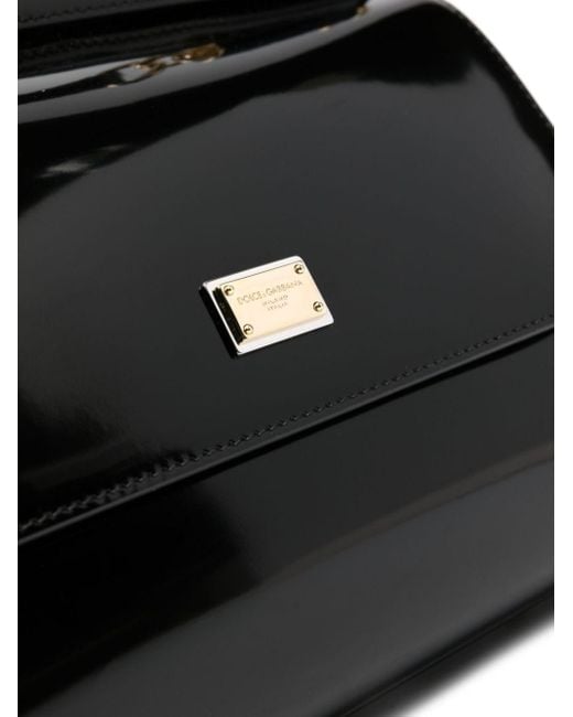 Dolce & Gabbana Black Medium Sicily Leather Tote Bag