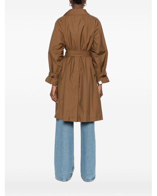 Max Mara Brown Cotton Blend Trench Coat