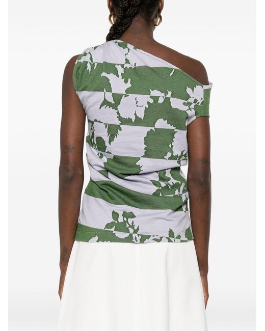 Dries Van Noten Green Hunray Cotton Top