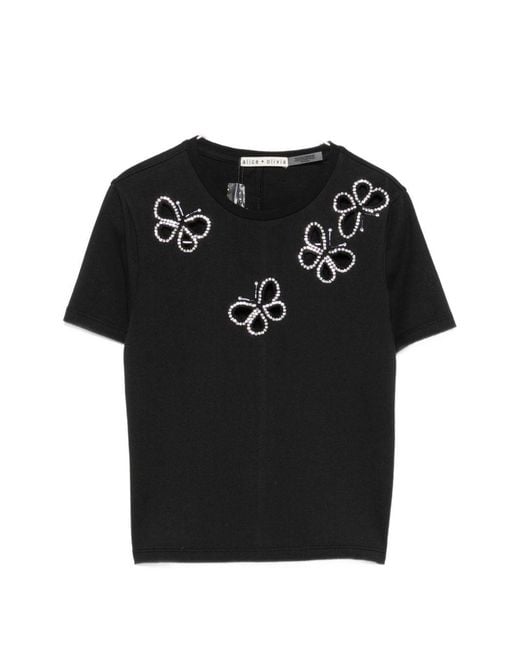 Alice + Olivia Black Cindy Cut-Out T-Shirt
