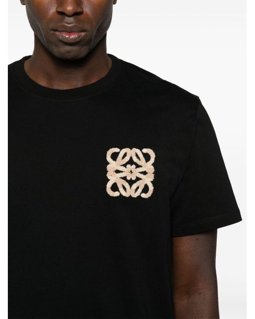Loewe-Paulas Ibiza Black Logo Cotton T-shirt for men