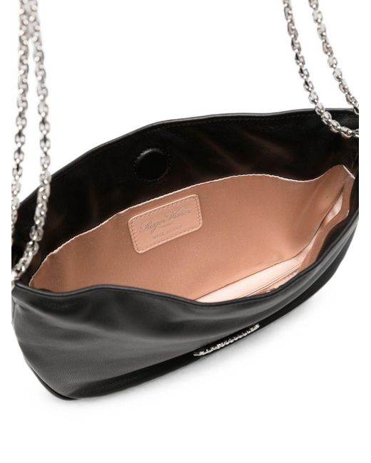 Roger Vivier White Pilgrim Mini Leather Clutch