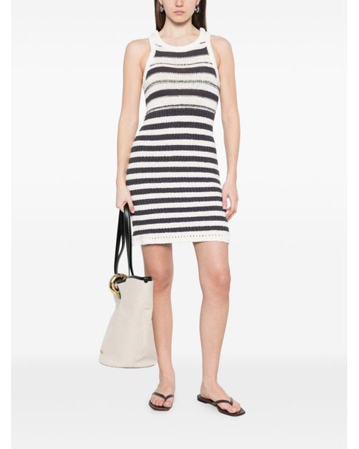 IRO White Miyana Striped Mini Dress
