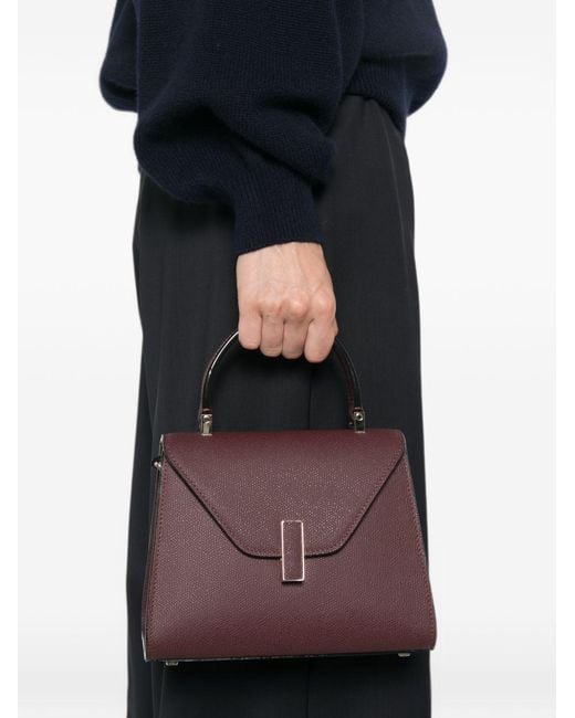 Valextra Purple Iside Mini Leather Handbag