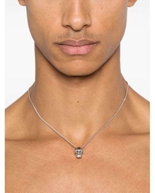 Alexander McQueen Brown Skull Necklace for men