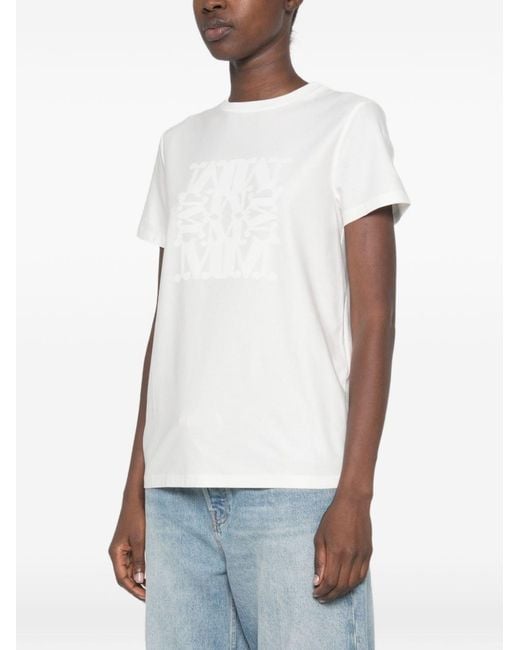 Max Mara White Logo Cotton T-Shirt