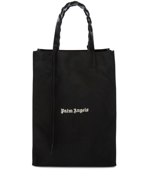 Palm Angels Black Logo-print Tote Bag