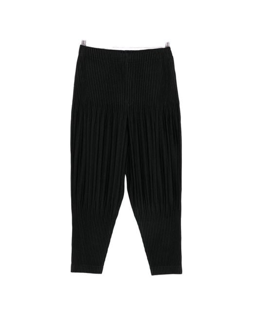 Homme Plissé Issey Miyake Black Pleated Trousers for men