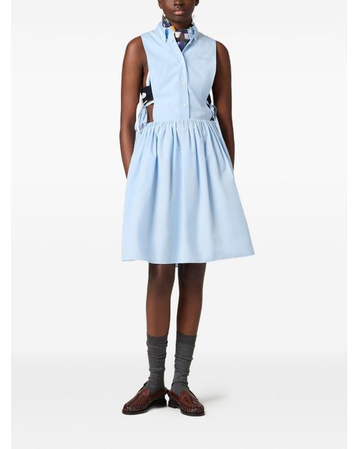Miu Miu Blue Cotton Shirtdress