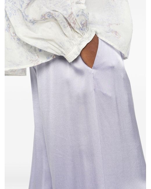 Forte_forte Purple Silk Satin Trousers