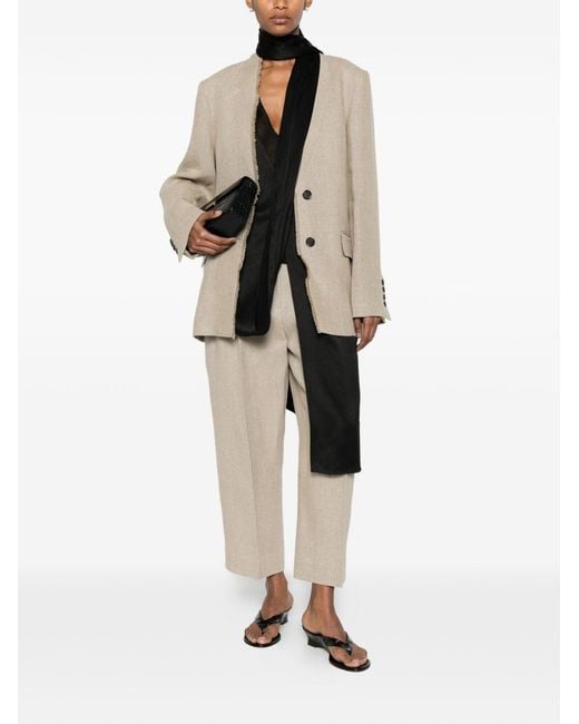 Totême  White Linen Trousers