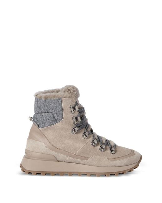 Brunello Cucinelli Natural Leather Ankle Boots