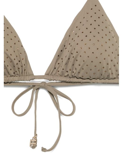 Fisico Natural Triangle Bikini With Crystals